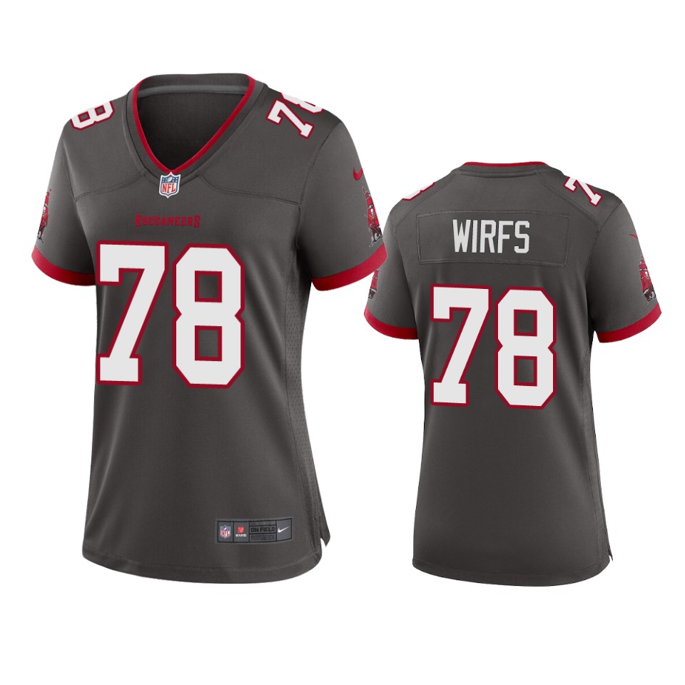 Nike women Tampa Bay Buccaneers 78 Tristan Wirfs Pewter 2020 NFL Draft Alternate Game Jersey